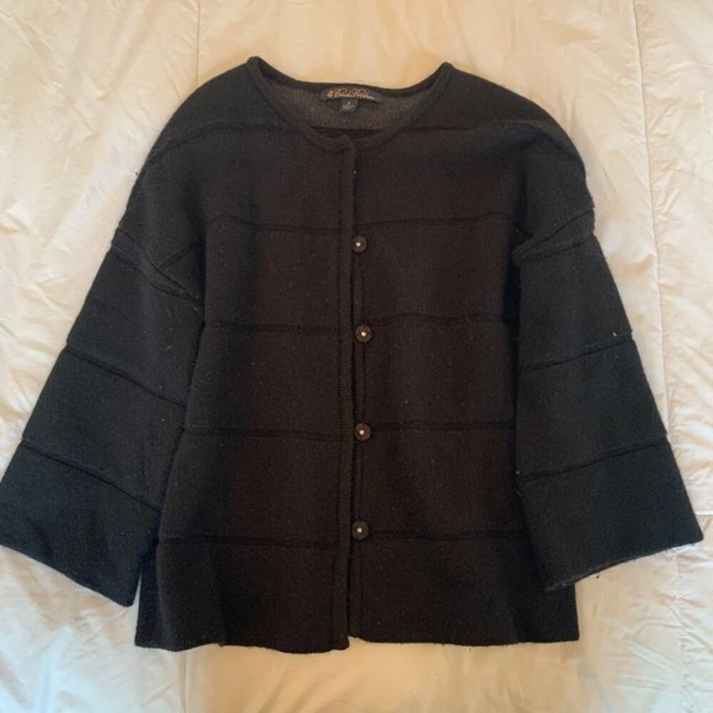Brooks Brothers Black Button Cardigan Sweater